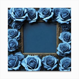 Blue Roses Frame 1 Canvas Print