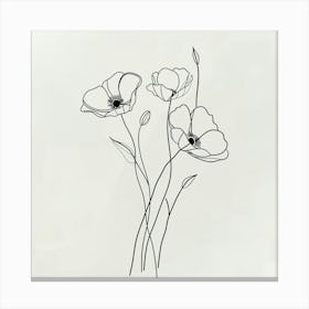 Line Drawing Of Flowers 6 Canvas Print