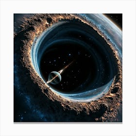 A Black Hole Sucking Planets Into It (4) Canvas Print