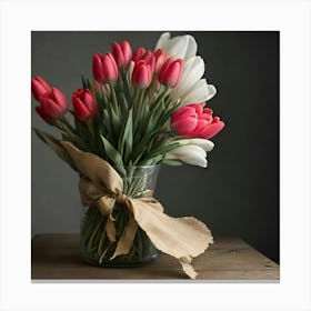 Tulips In A Vase Canvas Print