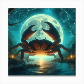 Crab In The Moonlight 33 Canvas Print