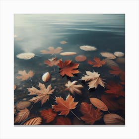 Autumn Leaves In Water Canvas Print