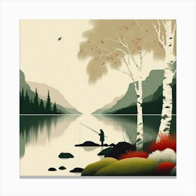 Fishing In The Autumn Canvas Print