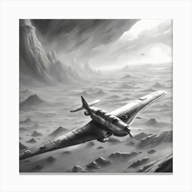 Jet Fighter in a Dry Desert Canvas Print