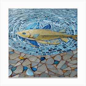 Mosaic _floor_with_Fish_ Canvas Print