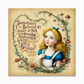 Default A Whimsical Illustration Of Alice From Wonderland Surr 0 Canvas Print