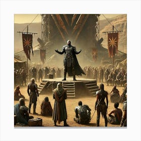 A Powerful Scene Depicting The Emergence Of Warlord Atrion On Mars Canvas Print