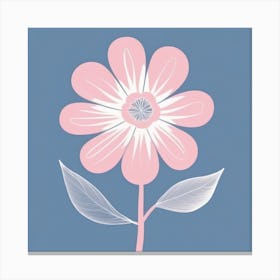 A White And Pink Flower In Minimalist Style Square Composition 273 Canvas Print