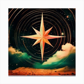 North Star, Compass, Celestial, Surrealism Canvas Print