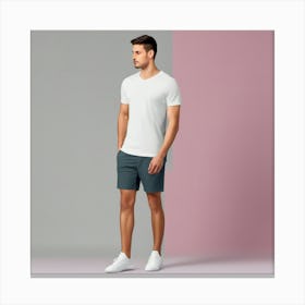 Man In A White T - Shirt Canvas Print