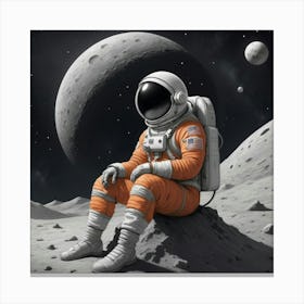 Astronaut On The Moon 1 Canvas Print