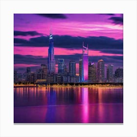 Dubai Skyline At Dusk 5 Canvas Print