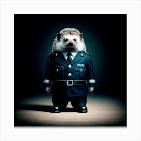 Hedgehog In Uniform 1 Stampe su tela