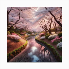 Cherry Blossom Park Canvas Print