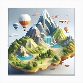 Low Poly Island Canvas Print