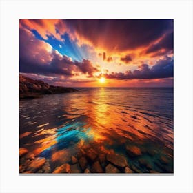 Sunset Over The Sea 17 Canvas Print