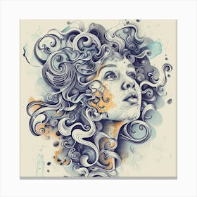 Girl With Curly Hair Canvas Print