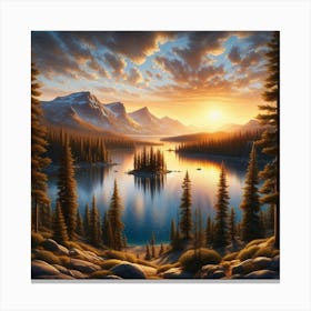 Sunset Over Lake 51 Canvas Print