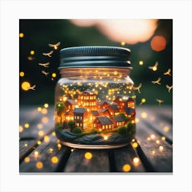 Fairy Lights In A Jar 1 Canvas Print