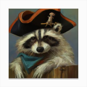 Pirate Hat Raccoon 3 Canvas Print