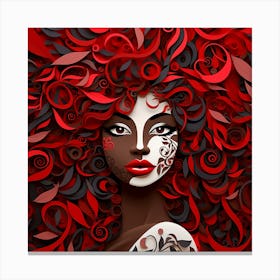 Red Curly Haired Woman Canvas Print