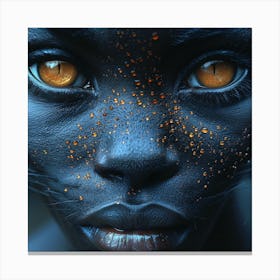 African Woman With Orange Eyes Canvas Print