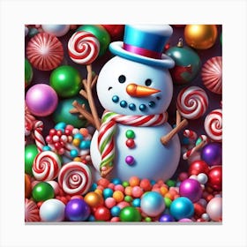 Christmas Snowman 2 Canvas Print