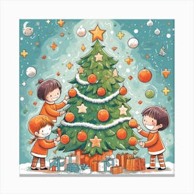 Christmas Tree Abstract Christmas 2 Canvas Print
