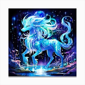 Blue Unicorn Canvas Print