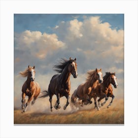 Horses Galloping Canvas Print