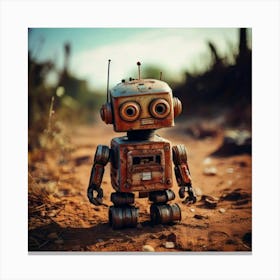 Firefly Rusty Toy Robot In A Desolate Wasteland 5528 (3) Canvas Print