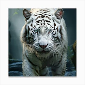 Majestic White Tiger in the Wild Canvas Print