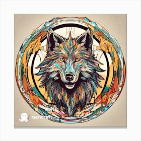 Wolf In A Circle Canvas Print