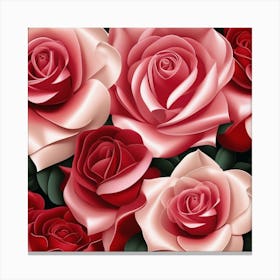 Roses Seamless Pattern 1 Canvas Print