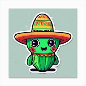 Cactus Sticker 17 Canvas Print