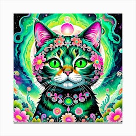 Psychedelic Cat 2 Canvas Print