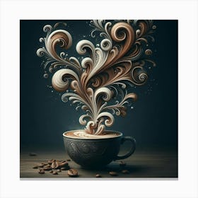 Coffee Swirls 1 Canvas Print