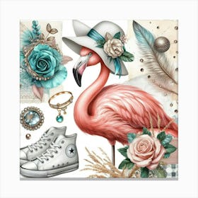 Feathered Fashionista: Where Wildlife Meets Urban Chic Canvas Print