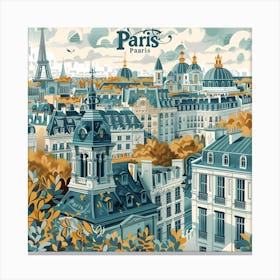 Paris Skyline Canvas Print