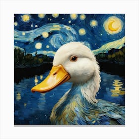 Starry Night Duck 3 Canvas Print