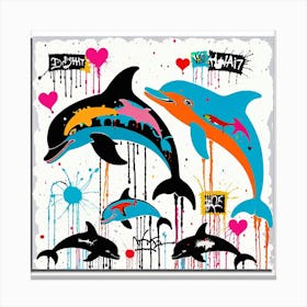 Dolphins Canvas Print