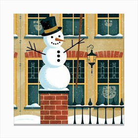 An Illustration Of A Snowman With A Top Y5am7n8hsfguzvk Ddzkaa Psgeml8yqnm2o1 Ntcgexg Canvas Print