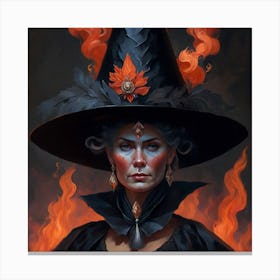 Witch In Flames 2 Canvas Print