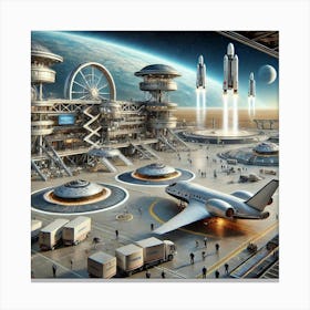 Earth Spaceports Converted Canvas Print