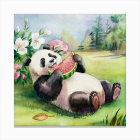 Panda Watermelon Canvas Print