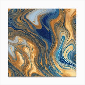 Blue And Orange Swirls Canvas Print