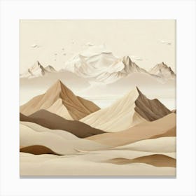 Landscapes mountain range beige Canvas Print