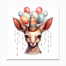 Birthday Deer Canvas Print