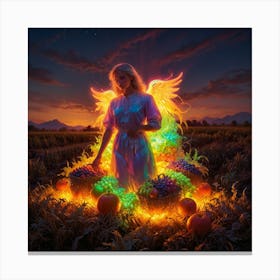 Angel In The Field Canvas Print