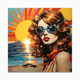 Pop Art graffiti Seaside sun Canvas Print